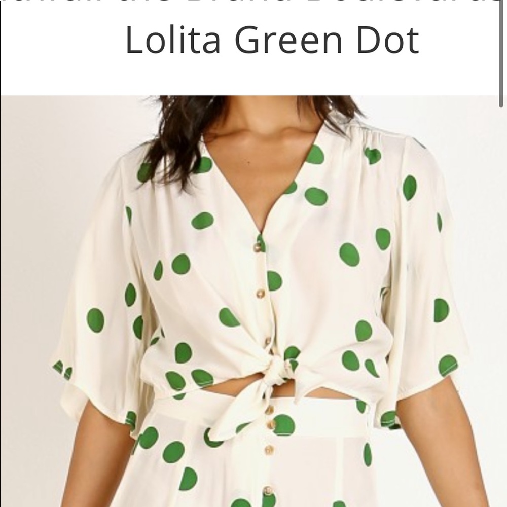 Faithfull the brand Lolita green dot top